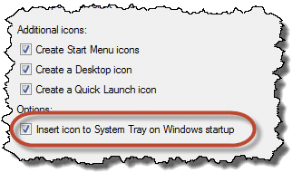 Start with Windows option