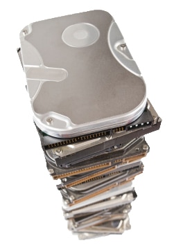 Stack of hard drives