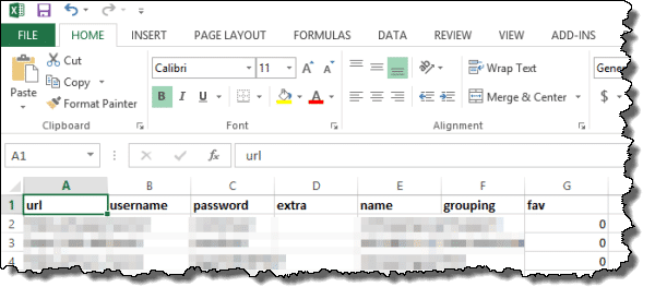 LastPass Vault in Excel