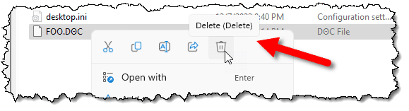 Delete File with a funny name.