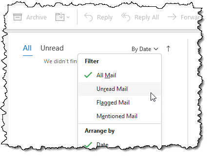Filter in Microsoft Office Outlook