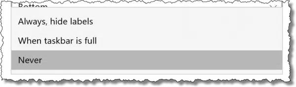 Combine taskbar button options