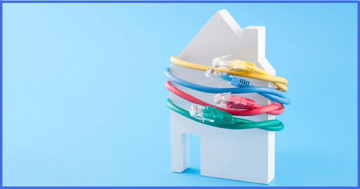 Home wrapped in network cables.