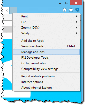 IE Addons Menu