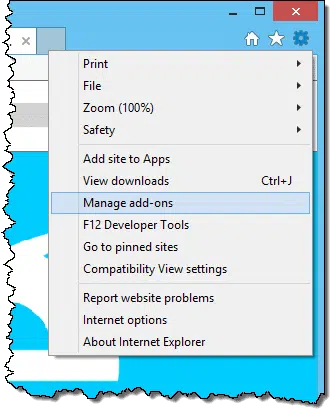 IE Addons Menu