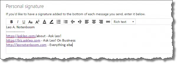 Outlool.com Signature