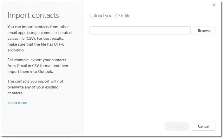 how to transfer contacts from one outlook email account to another