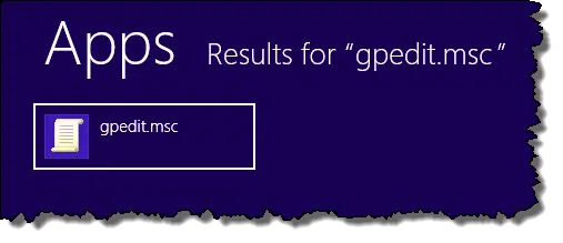 Finding gpedit.msc in Windows 8