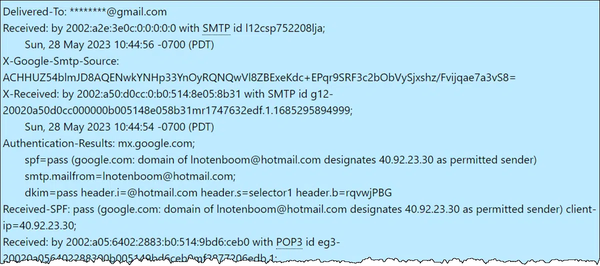 Email header