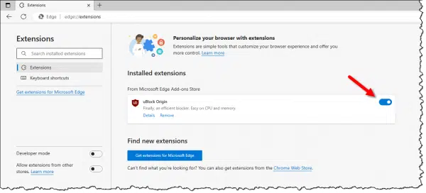 Edge Manage Extensions