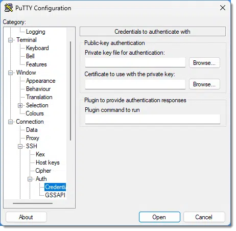 Putty Credentials