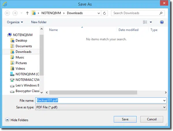 File Save As Dialog
