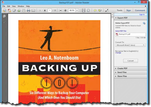 PDF file in Adobe Reader