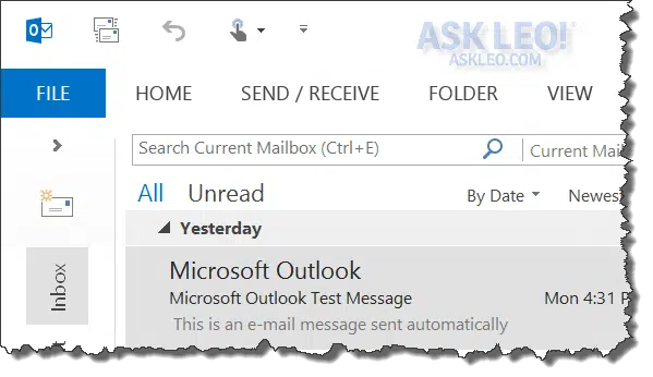 Outlook 2013 Default View