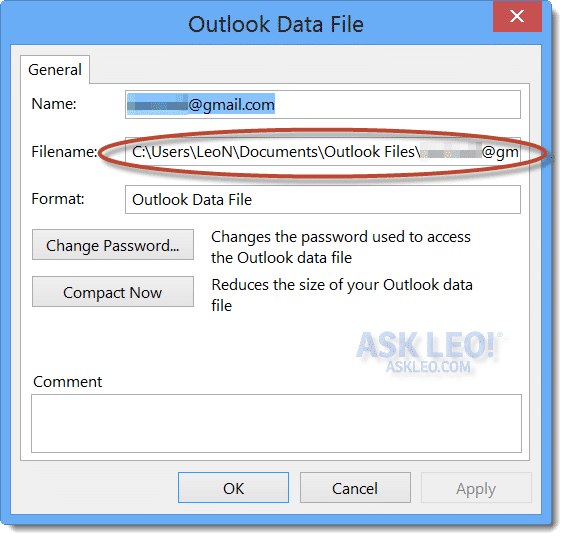 Outlook 2013 Advanced PST Properties