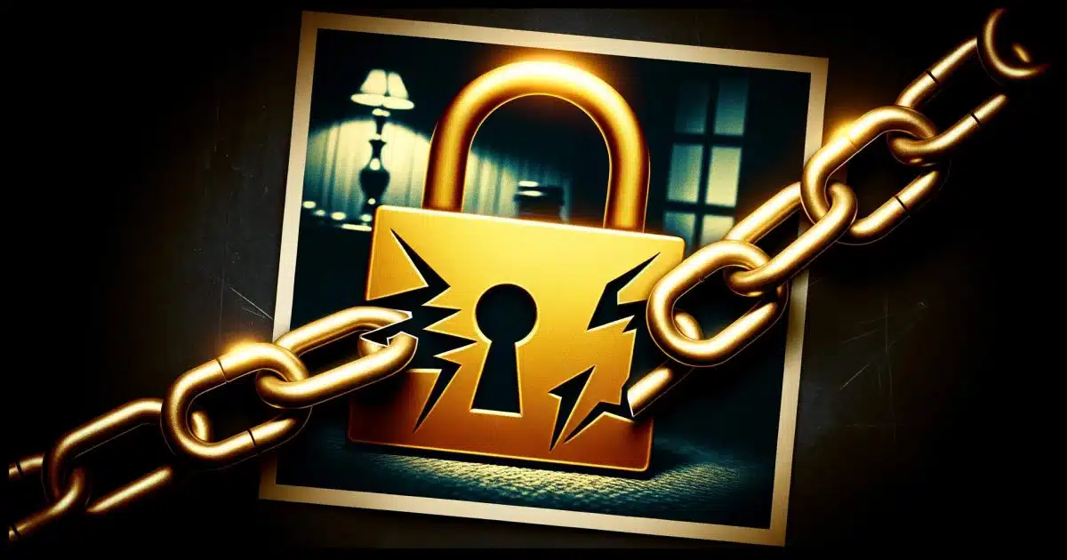 Padlock over picture