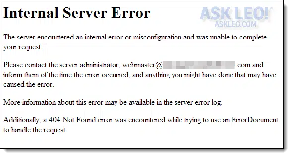 Internal Server Error