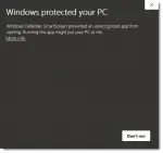 Windows protected your PC