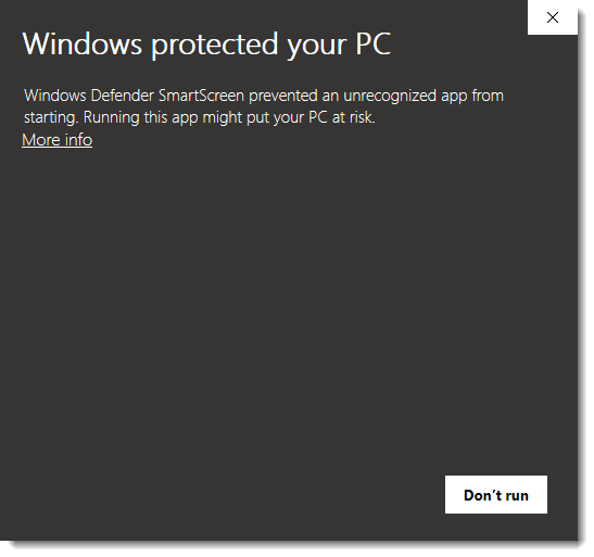 Windows protected your PC