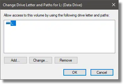 Drive letters assigned to my drive