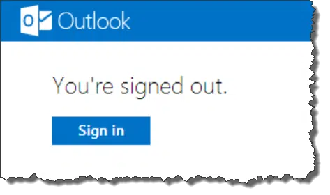 Outlook.com signed out
