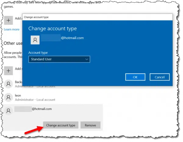 Change Account Type