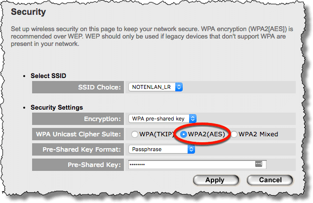 WPA2 Setting