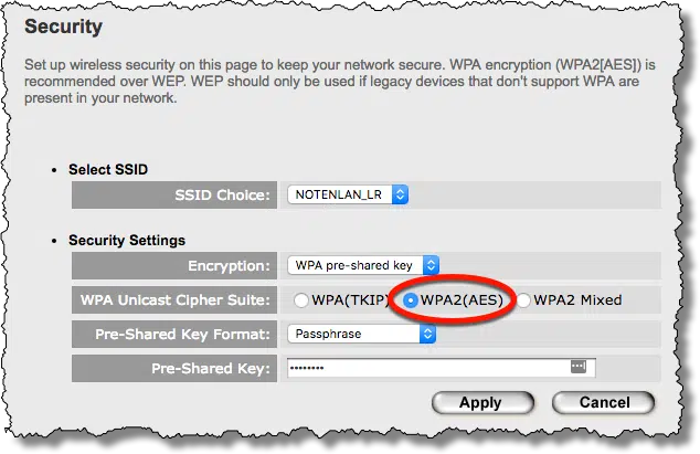 WPA2 Setting