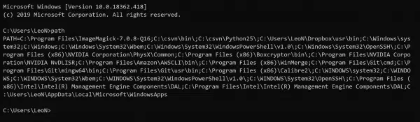 The PATH Variable in Windows Command Prompt