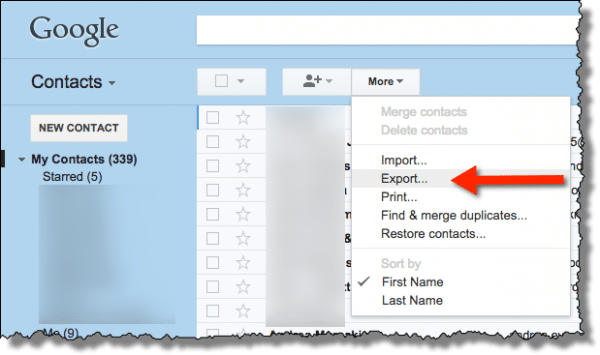 Gmail Contacts Export