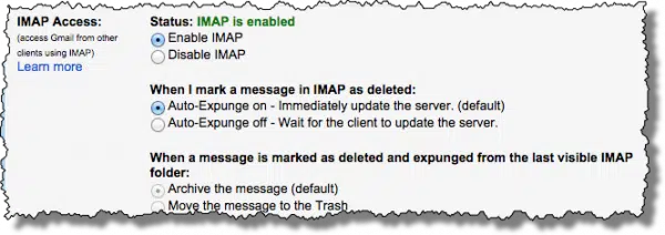 Gmail IMAP Settings