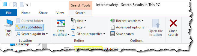 Windows File Explorer Search Tools