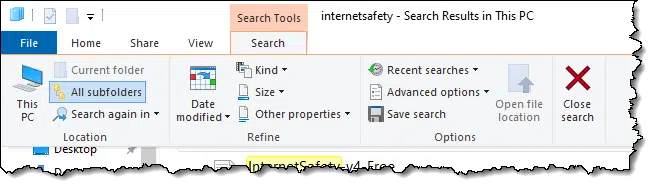 Windows File Explorer Search Tools