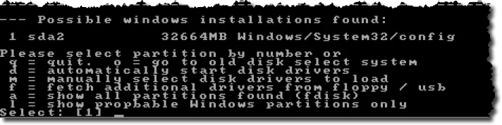 Windows Installations Found