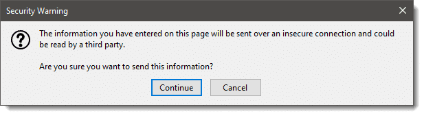 Firefox warning of form that's not secure