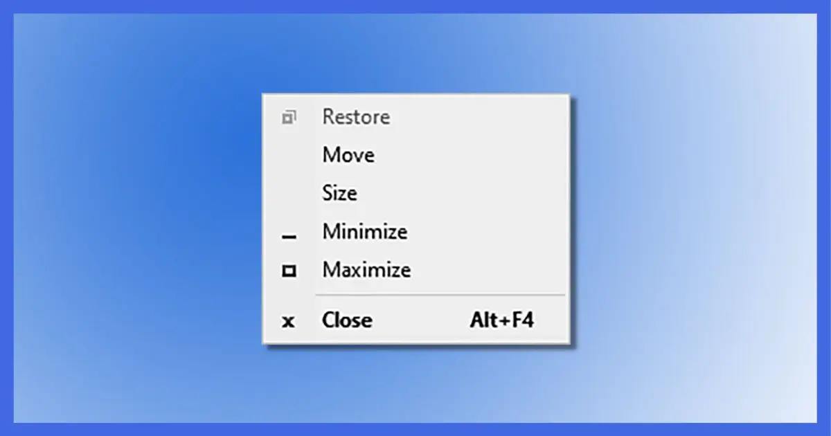 The System Menu