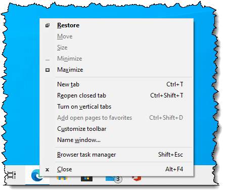 SHIFT right click reveals the System Menu.