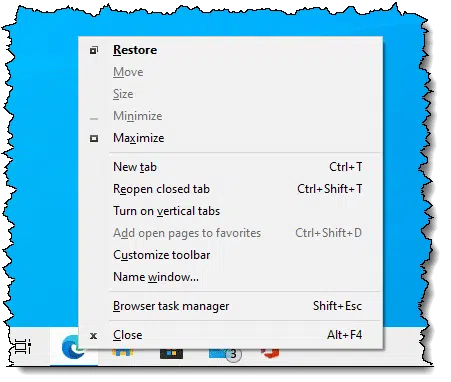SHIFT right click reveals the System Menu.
