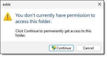 You don't have permission error.
