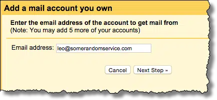 Add POP3 Email Address