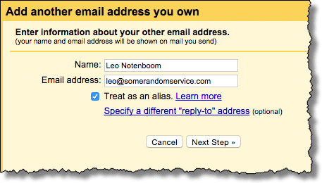 Gmail Add Email