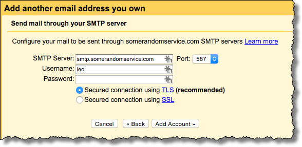 Gmail SMTP Settings