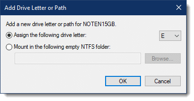 Add Drive Letter or Path