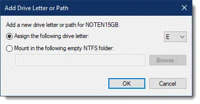 Add Drive Letter or Path