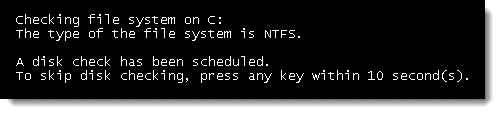 CHKDSK on Startup