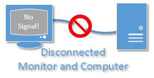 Disconnected Monitor and Computer
