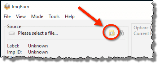 ImgBurn Select File Button