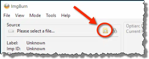 ImgBurn Select File Button