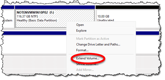 Extend volume option.