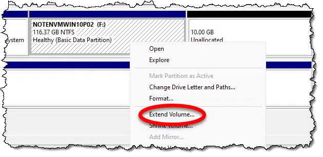 Extend volume option.